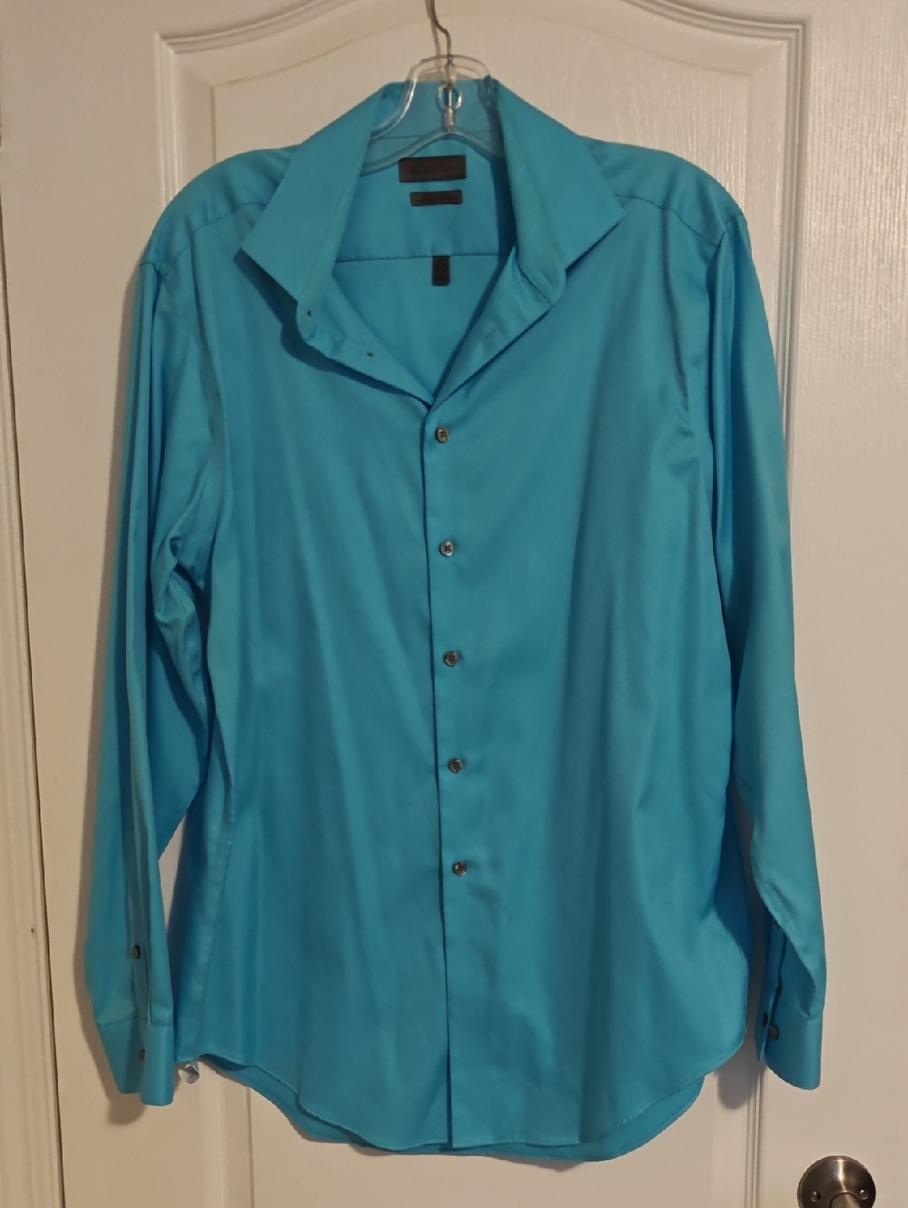 3/$45 Calvin Klein Men's Turquoise Long-Sleeve Button-Down Shirt